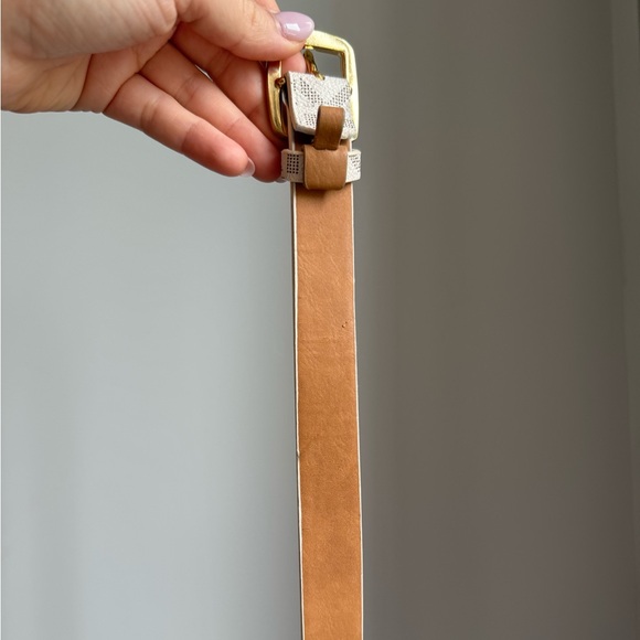 MICHAEL Michael Kors Cream and Gold Belt - Picture 5 of 7